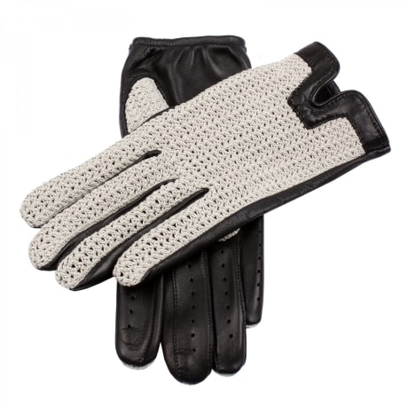 Dents Crochet Driving Gloves Black