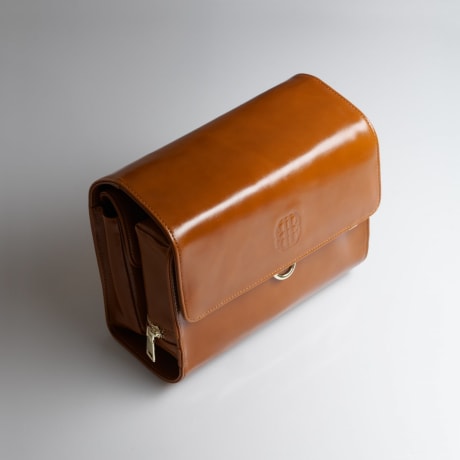 Benjamin Barber 100% oil brown cowhide genuine leather toilet bag
