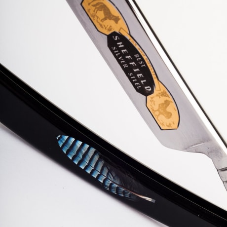 Thiers-Issard Sabatier Rakkniv Fox and Rooster Blue Feather Round Nose