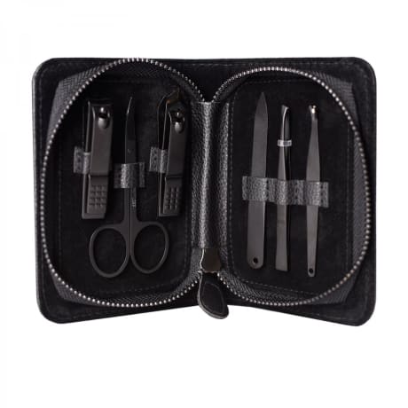 Black 6pcs Professional Men Pedicure Manicure Set