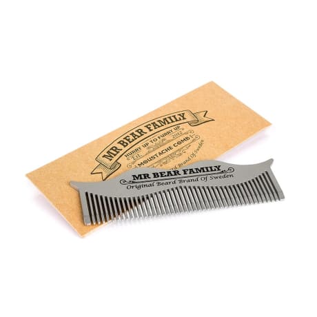 Mr Bear Moustache Comb Steel