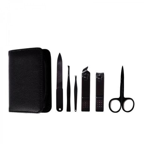 Black 6pcs Professional Men Pedicure Manicure Set