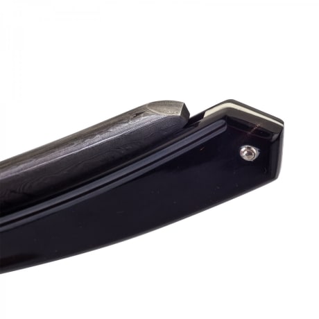 Thiers-Issard Sabatier Razor Damascus Black Horn Handle Hook Nose