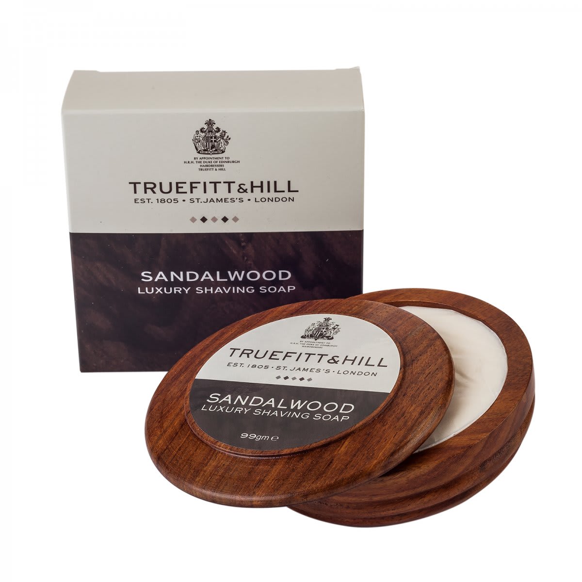Truefitt & Hill Sandalwood Luxury Shaving Soap Wooden Bowl