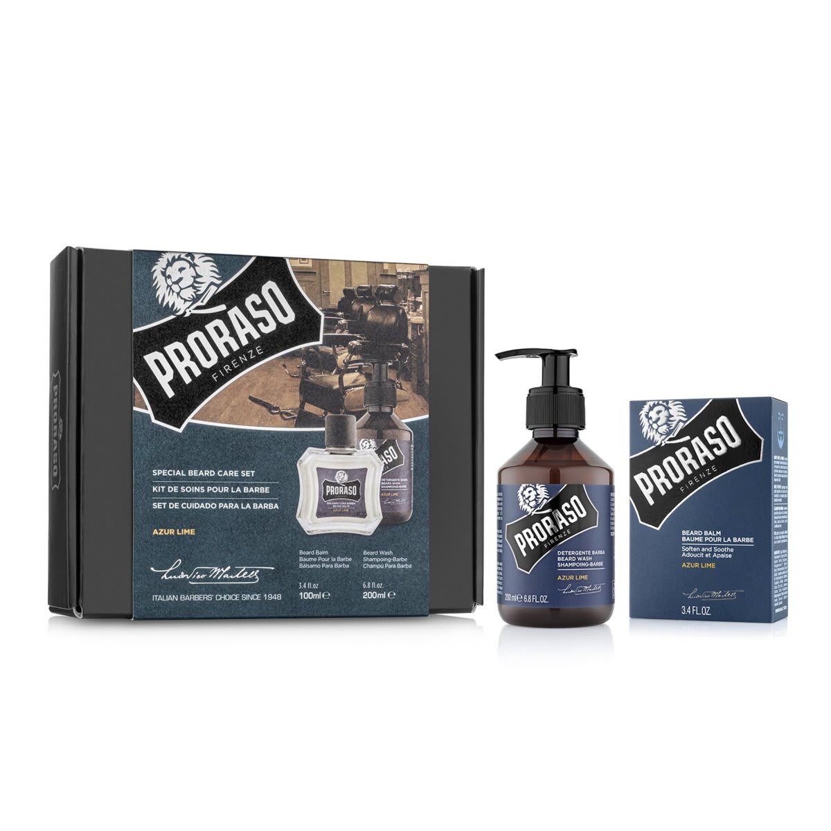 Proraso Gift Set Duo Azur & Lime Beard Balm + Wash