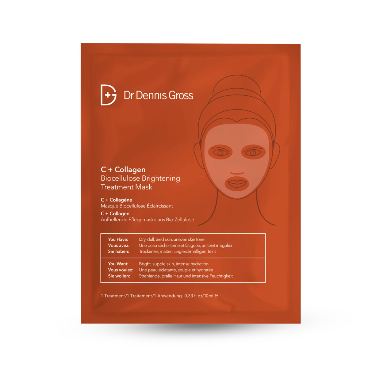 Dr. Dennis Gross C+ Collagen Biocellulose Brightening Treatment Mask