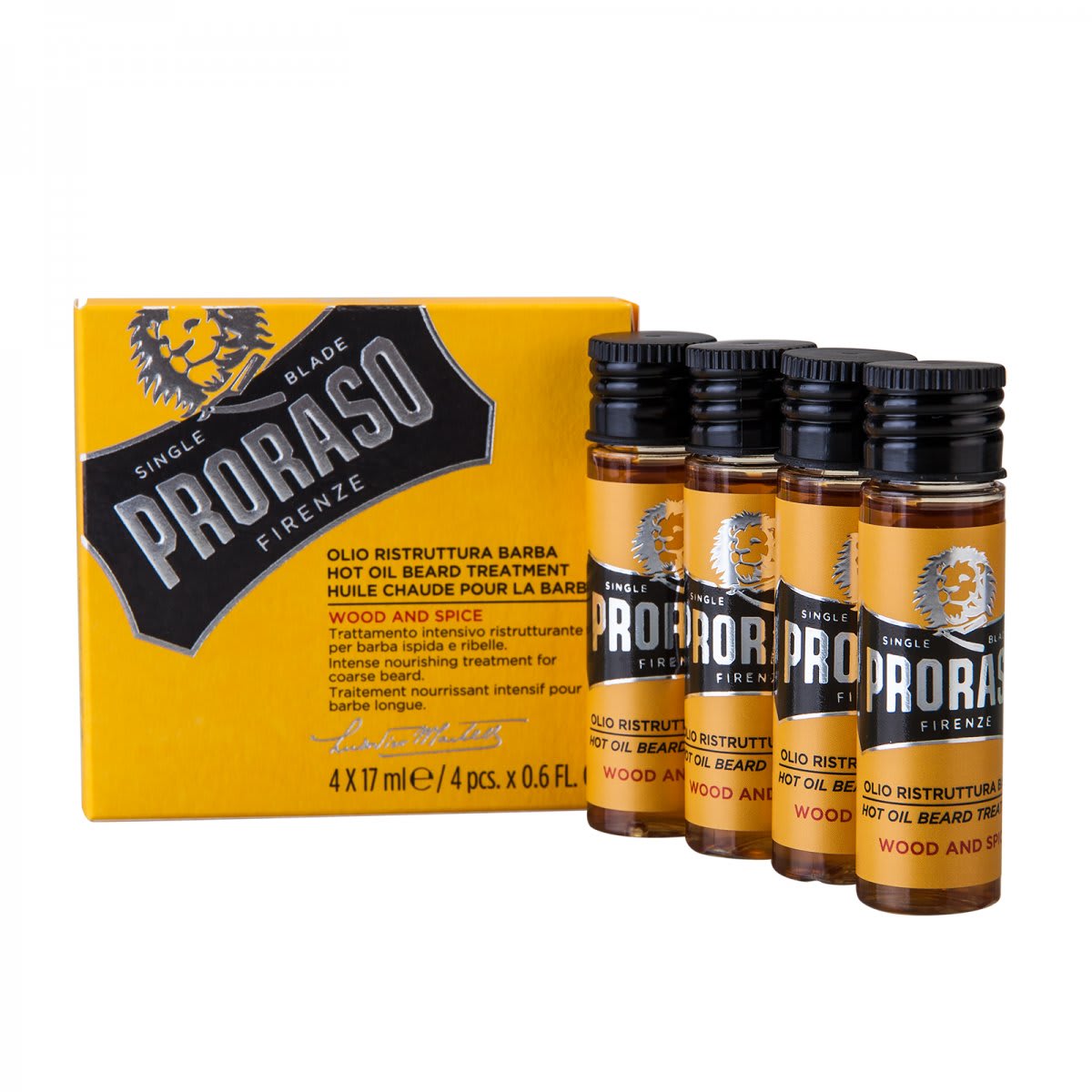 Proraso Hot Oil Beard Treatment Wood & Spice 4x17 ml