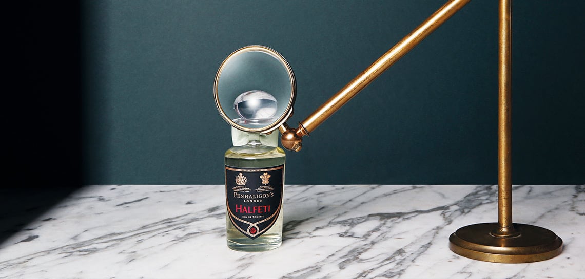 förstoringsglas på penhaligons doft halfeti 