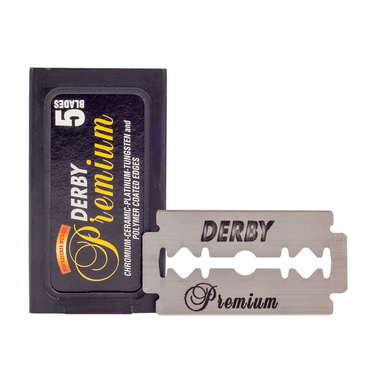 Derby Black Premium Dubbelrakblad 5-pack